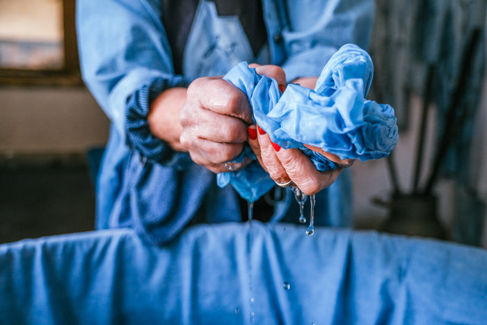 Pastel blue Tie and Dye scarf