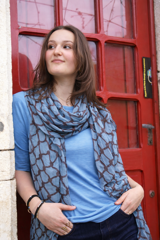 Écharpes Soie motif grillage