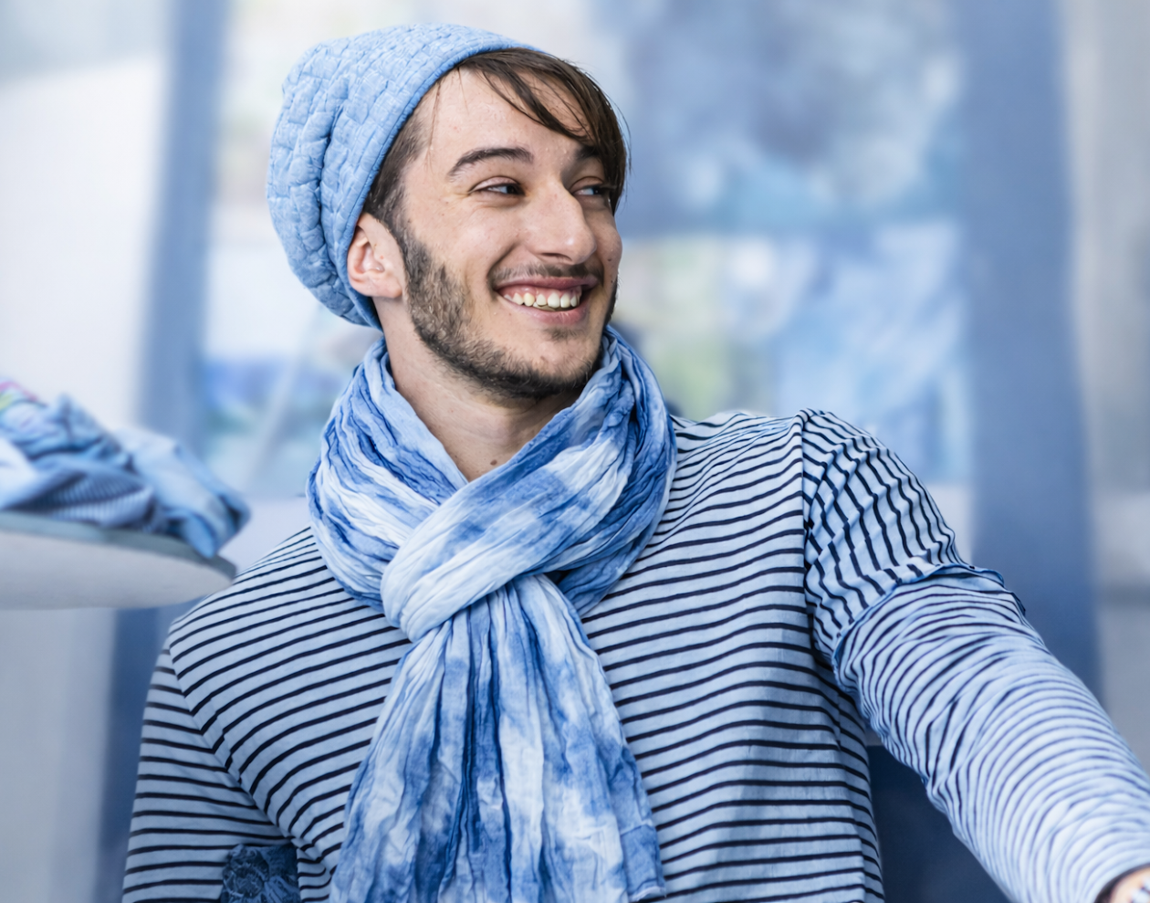Pastel blue Tie and Dye scarf