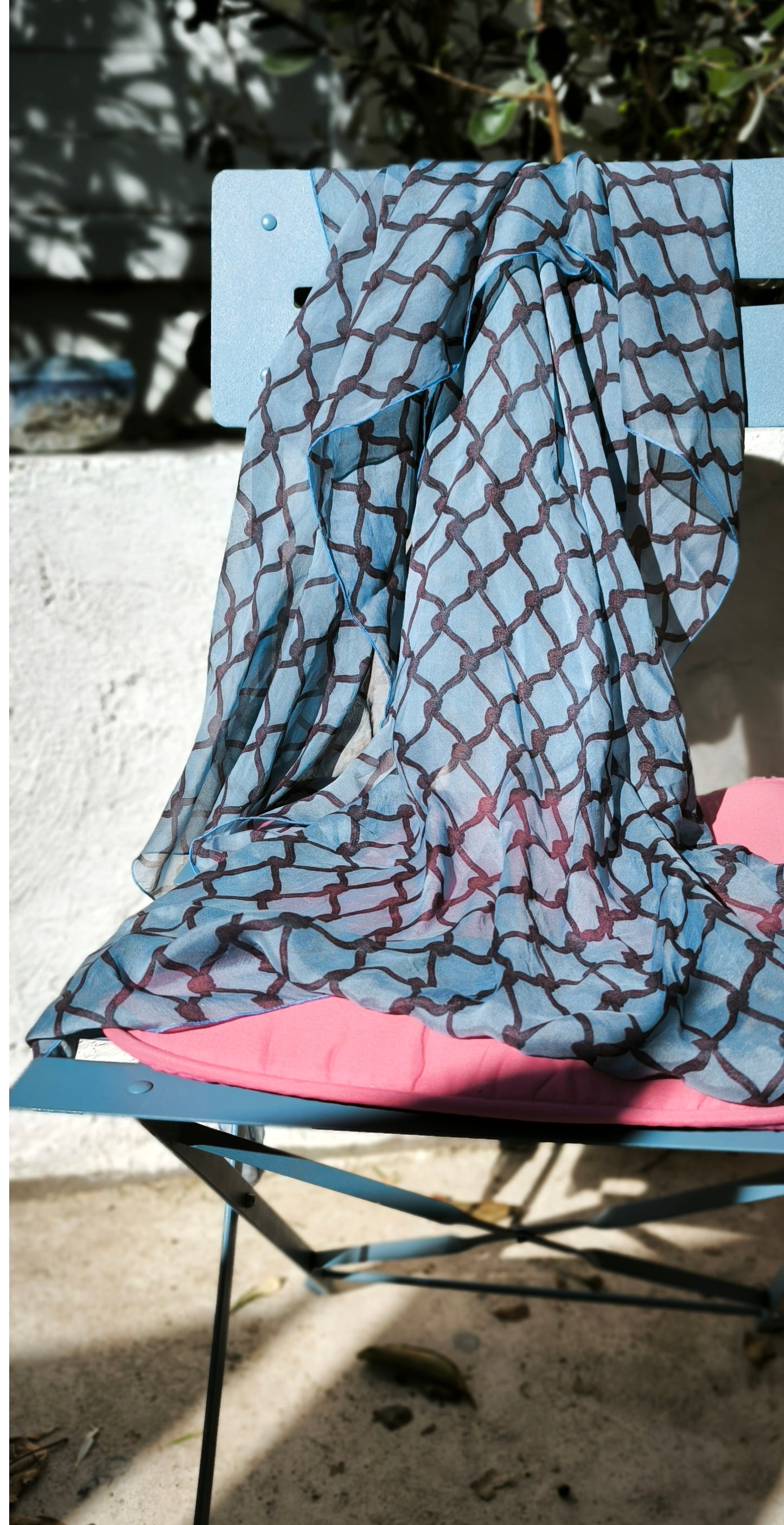 Écharpes Soie motif grillage