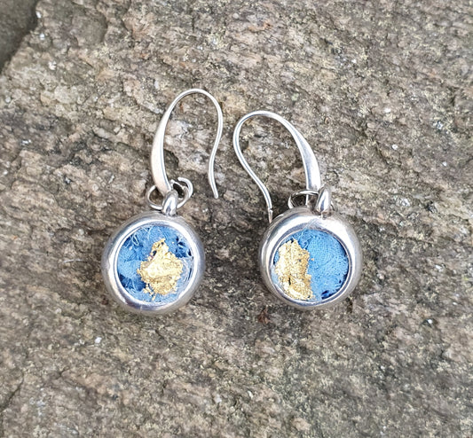 Gold-blue earrings