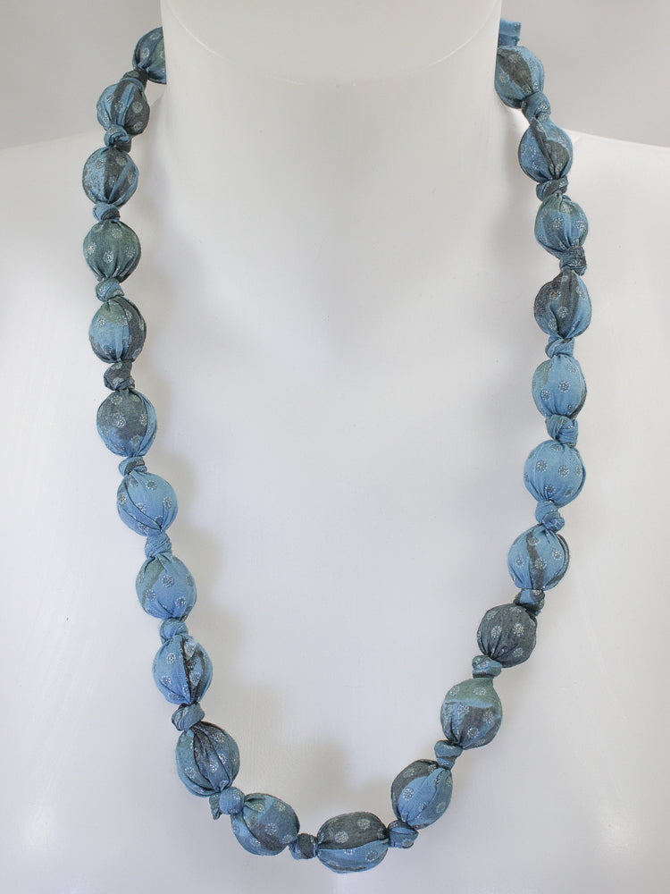 Knotted printed ball necklace