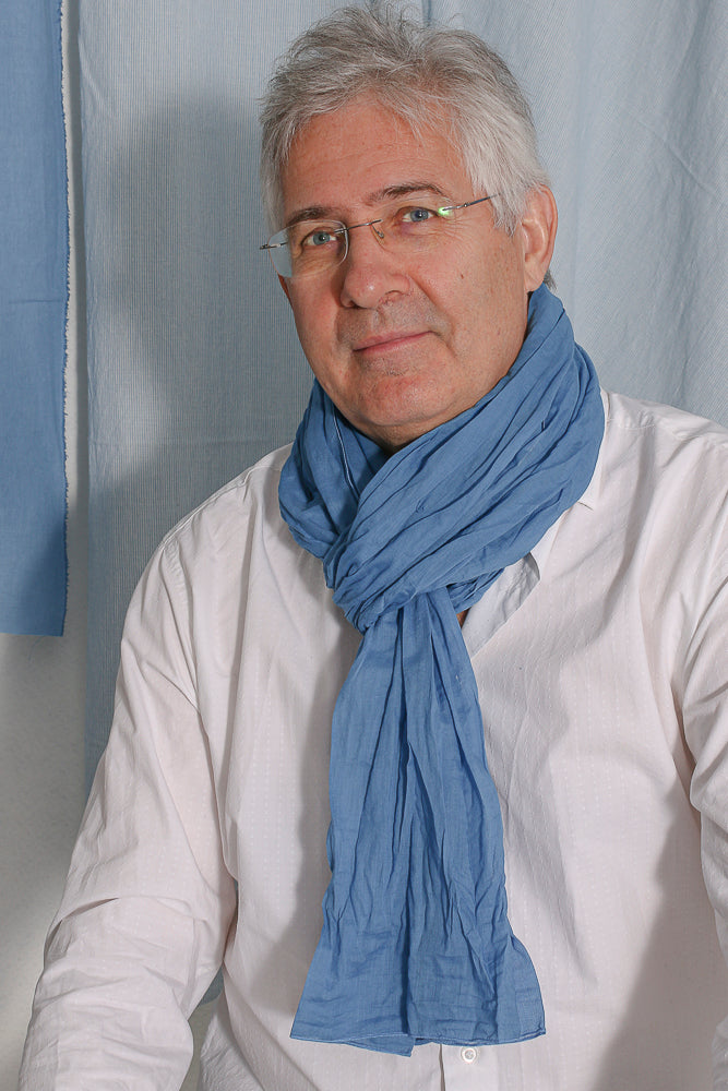 Plain pastel blue scarf